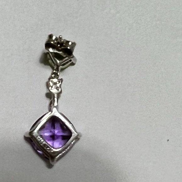 BEAUTIFUL 14K WHITE GOLD EARRINGS & PENDANT SET - Picture 3 of 9